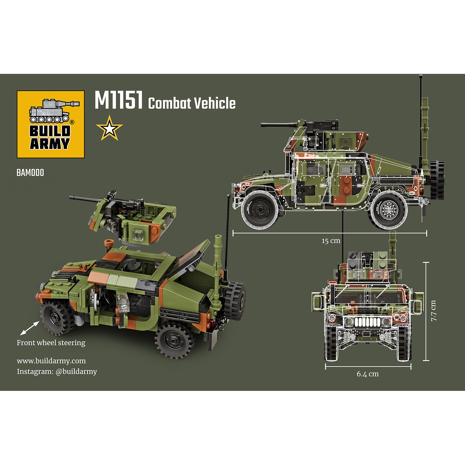 build-army-bam000-humvee-m1151-truck-405-teile image 4