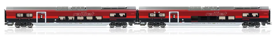 hobbytrain-railjet-personenwagen-2er-set-dani-bb-ep-vi-ac image 1