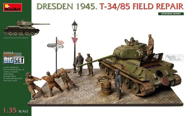 miniart-36064-dresden-1945-t-34-85-field-repair-bausatz-1-35 image 1