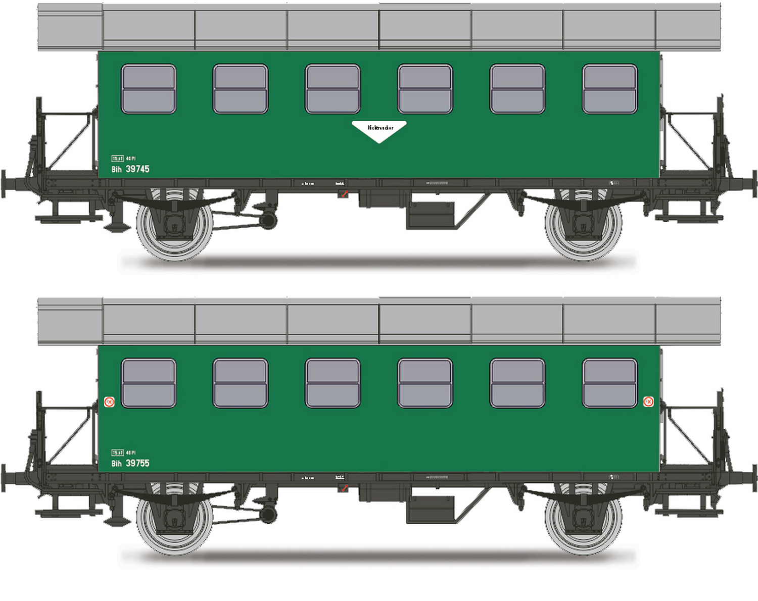 hobbytrain-personenwagen-3er-set-bih-bb-ep-iii-gr-n-spur-n image 1