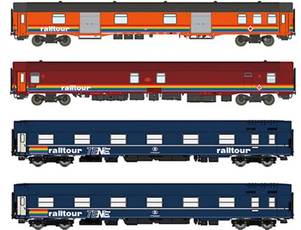 hobbytrain-personenwagen-4er-set-sncb-railtour-ep-iv-int-1439-1440 image 1