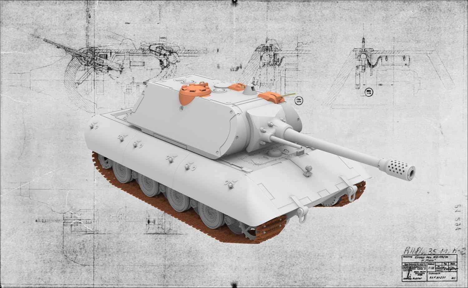 amusing-hobby-35a046-e-100-maus-turm-1-35-bausatz image 4